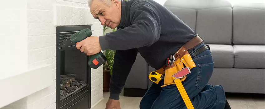 New Indoor Fireplace Installation in Westbury, New York