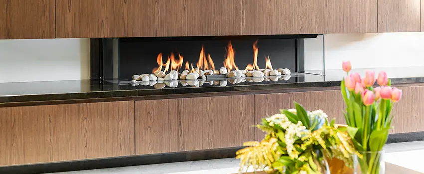 Double-height Fireplace Design Refurbishment in Westbury, New York